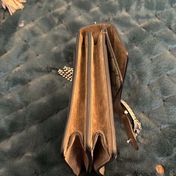 Gucci large handbag brown with suede worn twice - Picture 4 of 10